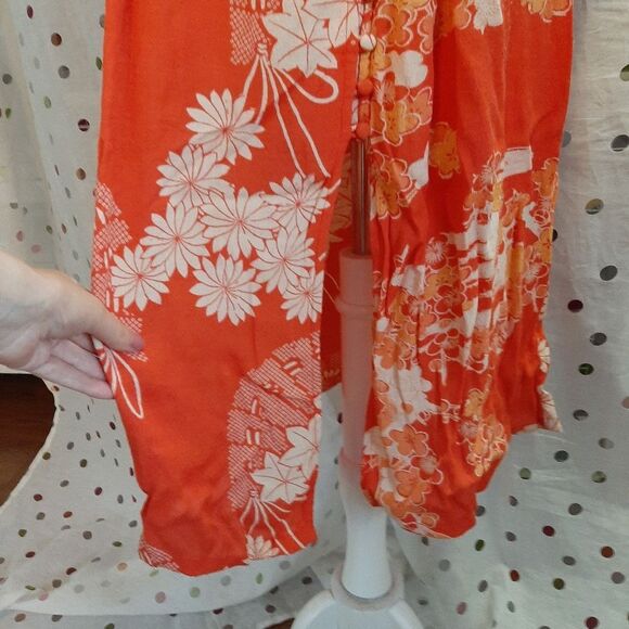 Red and White Floral Long Free People Dress M - Picture 7 of 8